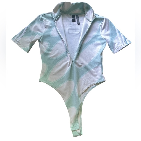 Adidas Marimekko Light Green and White Zip Up Bodysuit in Size Small - Picture 7 of 16